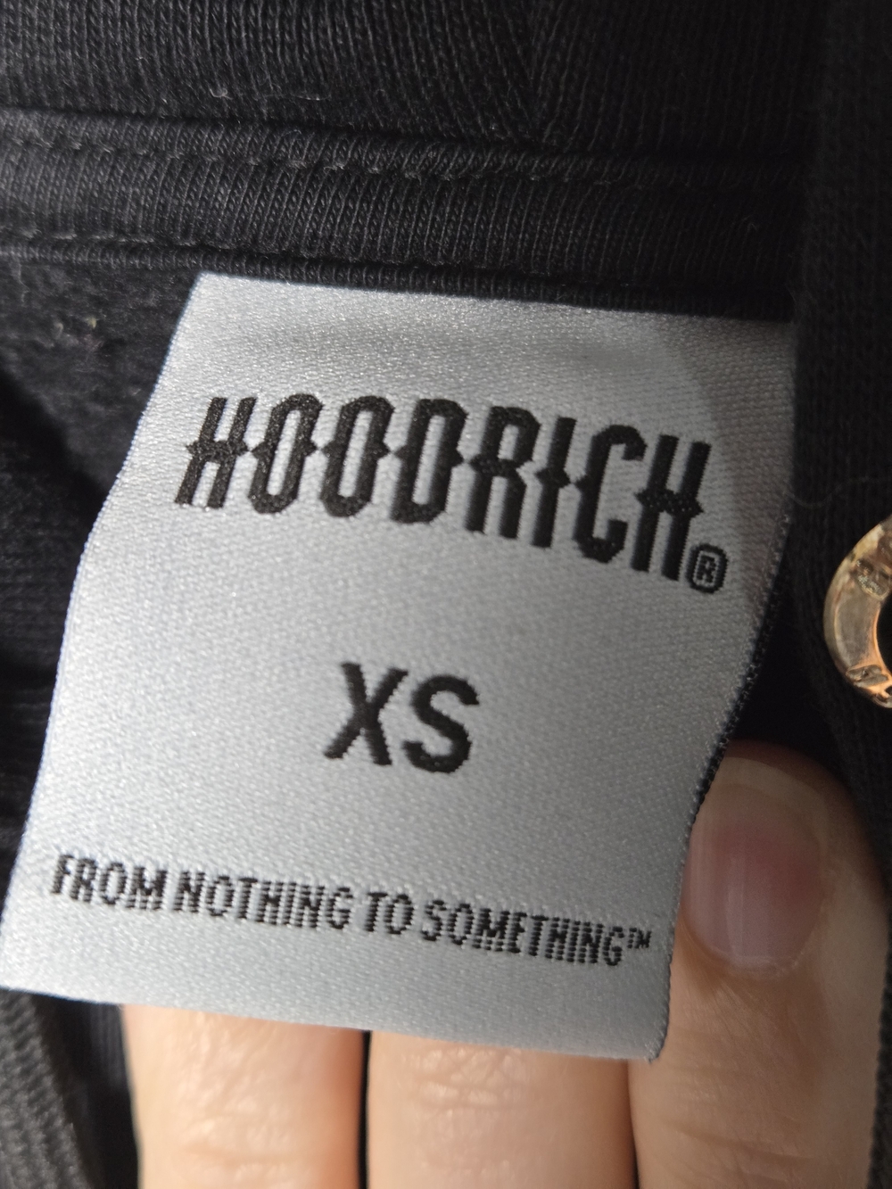 Hoodrich Black Cropped Hoodie with Cherub Graphic - Picture 2 of 8